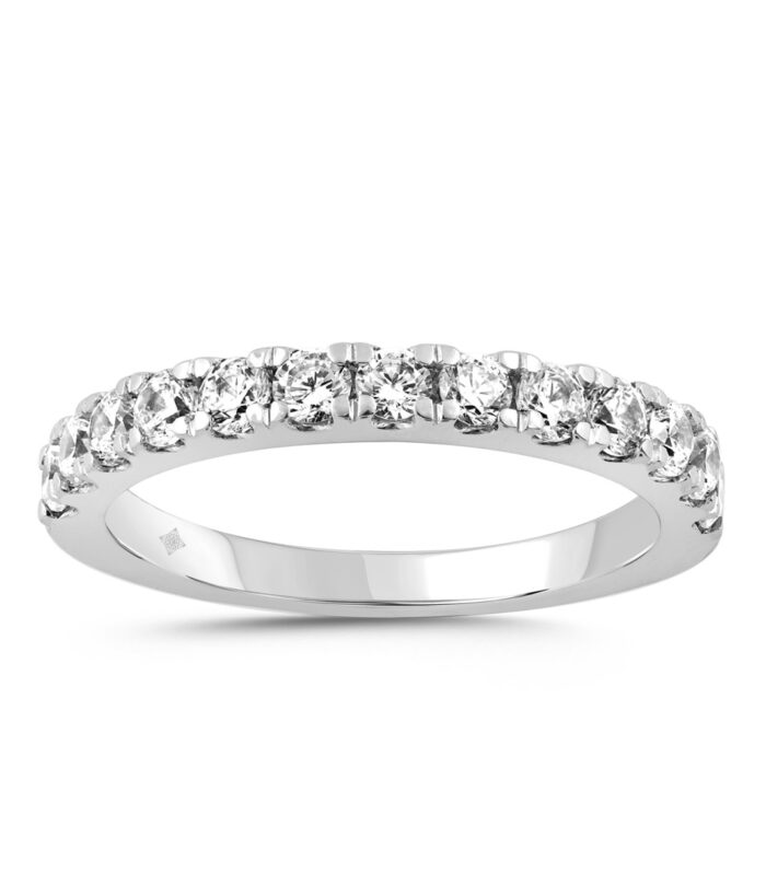 14K WHITE GOLD 1/2CT ROUND DIAMOND LADIES BAND
