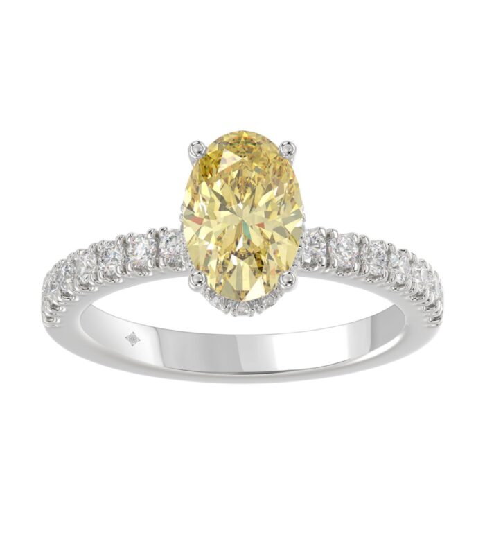 14K WHITE GOLD 2 1/2CT ROUND/OVAL DIAMOND LADIES RING