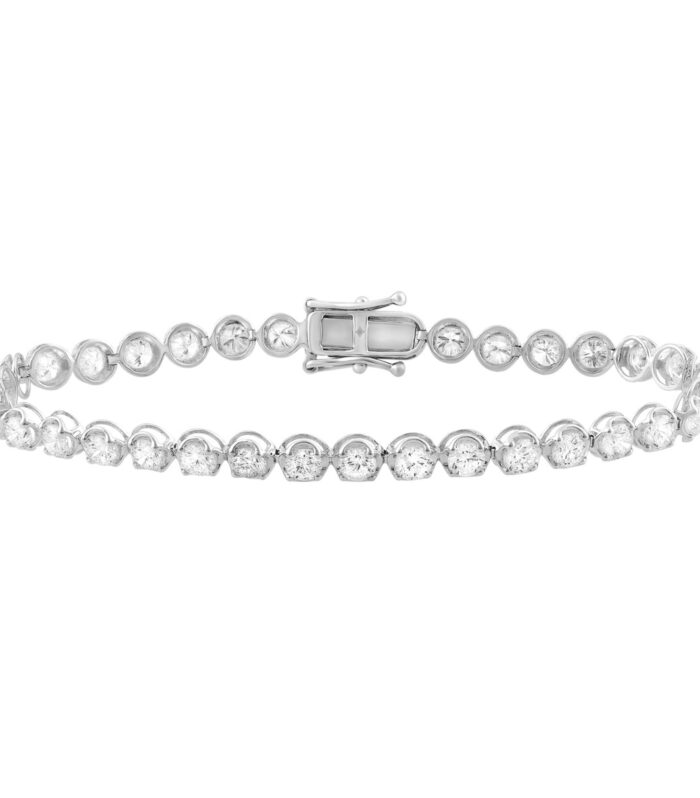 10K WHITE GOLD 5.00CT ROUND DIAMOND LADIES BRACELET