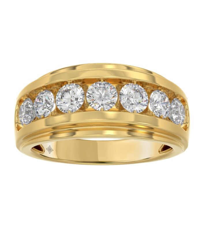 14K YELLOW GOLD 2.00CT ROUND DIAMOND MEN'S BAND