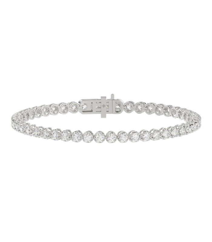 10K WHITE GOLD 5.00CT ROUND DIAMOND LADIES BRACELET