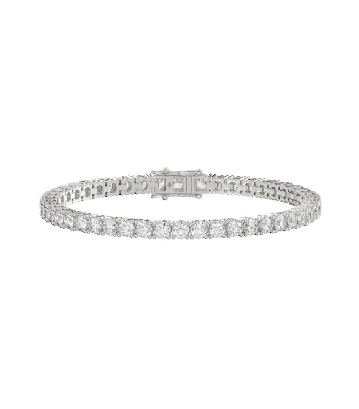 LADIES BRACELET 5CT ROUND DIAMOND 14K WHITE GOLD